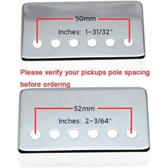 2pcs Humbucker Guitar Pickup Cover Brass Humbucker Pickup Covers 50mm/52mm Pole - Picture 4 of 4